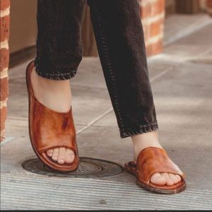 NWT Bed Stu Kate Brown Leather Sandals in Mustard Rustic Size 8 New in Box
